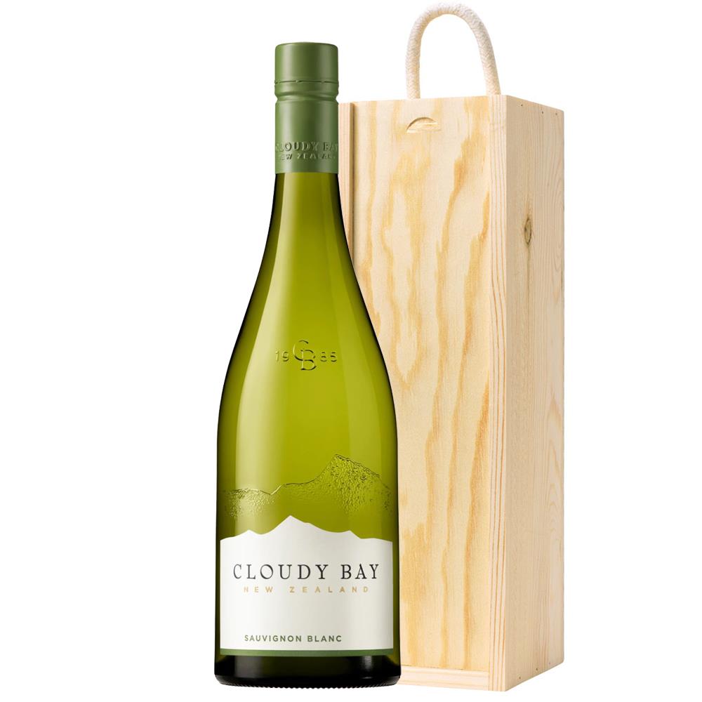 Cloudy Bay Sauvignon Blanc Cl White Wine In Wooden Sliding Lid Gift