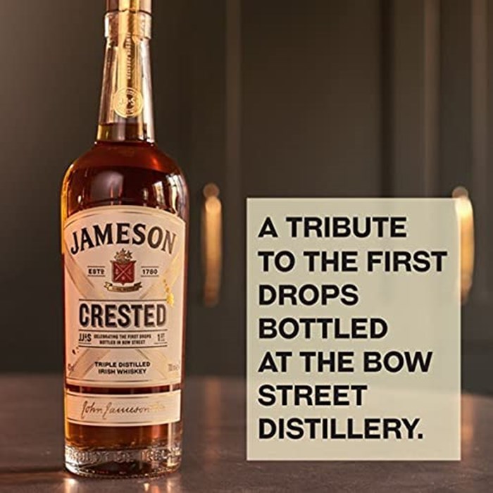 Jameson Crested Triple Distilled Blended Irish Whiskey 70cl