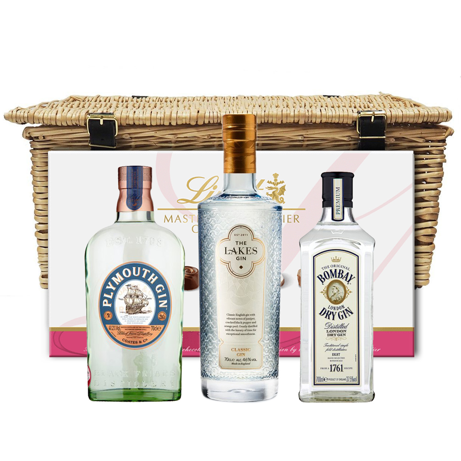 Send a Gin Selection Hamper with nuts and olives Bottled & Boxed