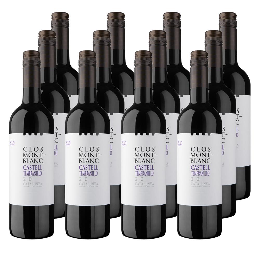 Case of 12 Clos Montblanc Castell Tempranillo 75cl Red Wine