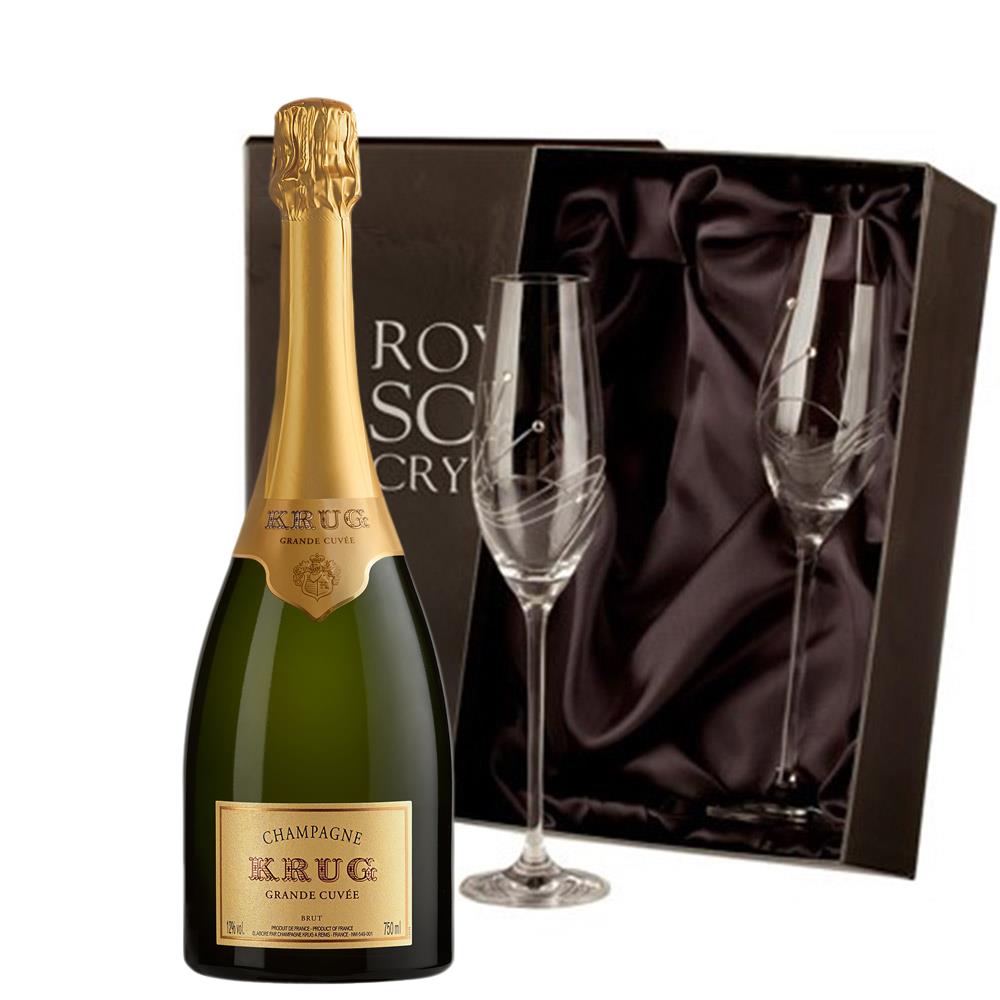 Krug Grande Cuvee Editions Champagne 75cl in Gold Presentation Set