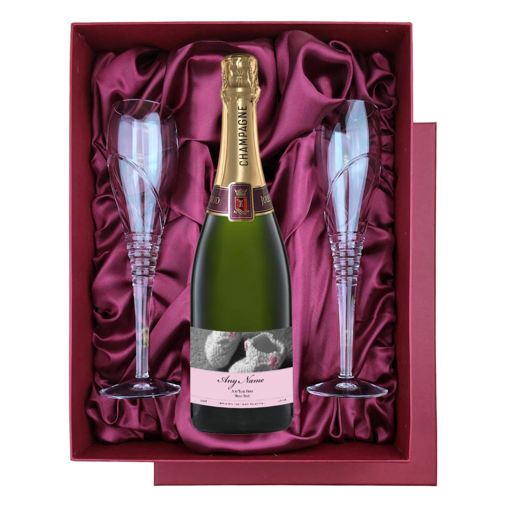 Personalised New Baby Champagne Glass Set