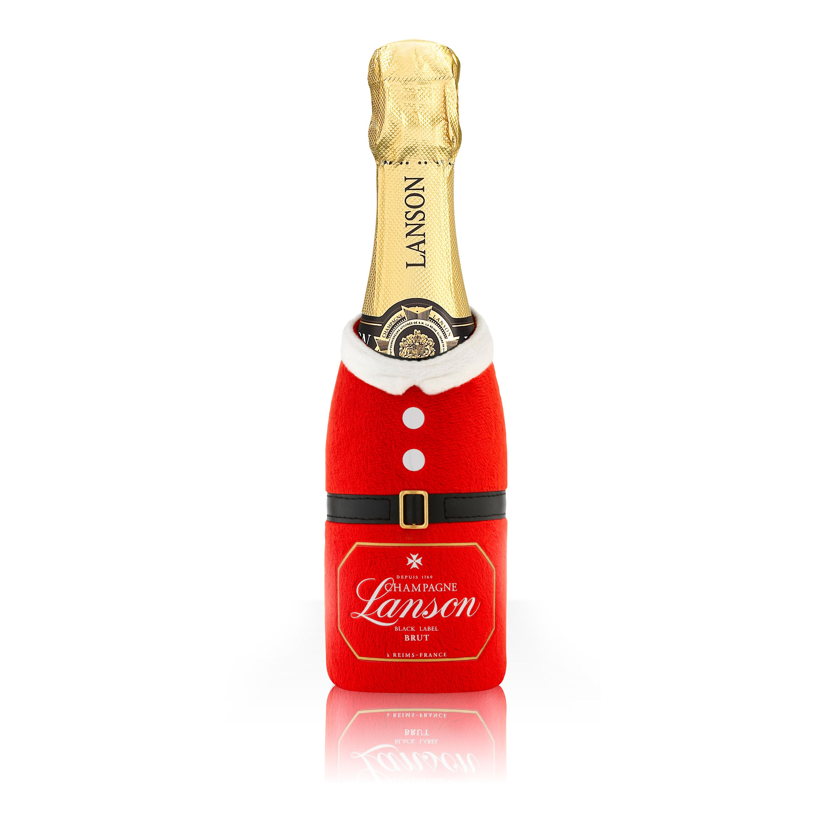 Мини шампанское. Lanson Black Label Brut. Шампанское Lanson Champagne Lanson Black Label Brut in Pouch Santa Claus, 0.2л. Розовое шампанское мини.