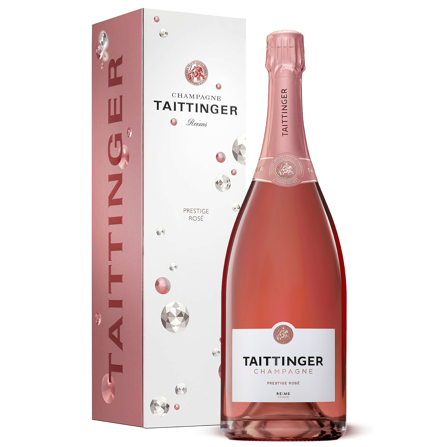 Magnum of Taittinger Brut Prestige Rose Champagne Gift Boxed - Perfect Gift  | Bottled & Boxed