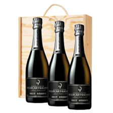 Buy & Send Billecart Salmon Le Reserve Champagne 75cl Treble Pine Wooden Gift Boxed (3x75cl)