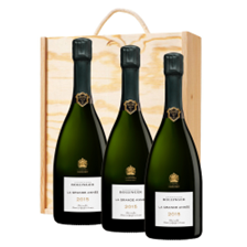 Buy & Send Bollinger Grande Annee 2015 Vintage 75cl Treble Pine Wooden Gift Boxed (3x75cl)