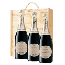 Buy & Send Laurent Perrier Demi-Sec NV 75cl Treble Pine Wooden Gift Boxed (3x75cl)