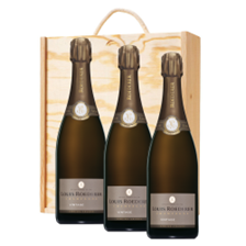 Buy & Send Louis Roederer Brut Vintage 2015 75cl Treble Pine Wooden Gift Boxed (3x75cl)