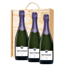 Buy & Send Taittinger Nocturne NV Champagne, 75cl Treble Pine Wooden Gift Boxed (3x75cl)