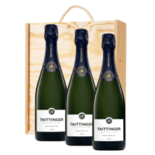 Buy & Send Taittinger Prelude Grands Crus 75cl Treble Pine Wooden Gift Boxed (3x75cl)