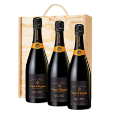 Buy & Send Veuve Clicquot Extra Brut Extra Old Champagne 75cl Treble Pine Wooden Gift Boxed (3x75cl)