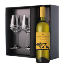 Buy & Send Afrikan Ridge Chenin Blanc 75cl White Wine And Diamante Venezia Glasses Gift Box Set