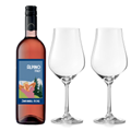 Buy & Send Alpino Pink Zinfandel Rose Wine And Crystal Classic Collection Wine Glasses