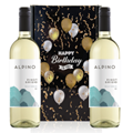 Buy & Send Alpino Pinot Grigio 75cl White Wine Happy Birthday Wine Duo Gift Box (2x75cl)