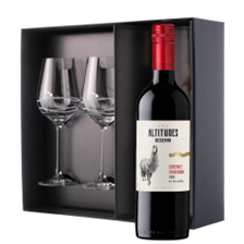 Buy & Send Altitudes Reserva Cabernet Sauvignon 75cl Red Wine And Diamante Venezia Glasses Gift Box Set