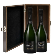 Buy & Send Ayala Brut Majeur Champagne NV 75 cl Double Elm Wood Gift Boxed (2x75cl)