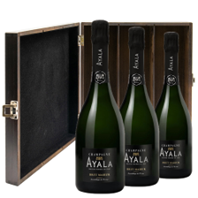 Buy & Send Ayala Brut Majeur Champagne NV 75 cl Treble Elm Wood Gift Boxed (3x75cl)