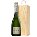 Buy & Send Ayala Brut Nature Champagne 75cl In Pine Wooden Gift Box