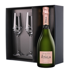 Buy & Send Ayala Rose Majeur Champagne 75cl And Diamante Venezia Flute Set Gift Box