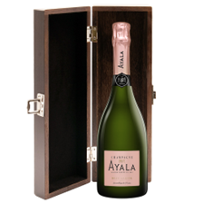 Buy & Send Ayala Rose Majeur Champagne 75cl in Elm Wood Gift Box