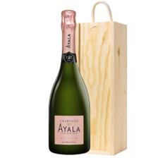 Buy & Send Ayala Rose Majeur Champagne 75cl In Pine Wooden Gift Box