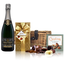 Buy & Send Balfour Leslies Reserve Brut English Sparkling 75cl And Chocolates Hamper