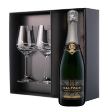 Buy & Send Balfour Leslies Reserve Brut English Sparkling 75cl And Diamante Venezia Glasses Gift Box Set