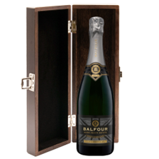 Buy & Send Balfour Leslies Reserve Brut English Sparkling 75cl in Elm Wood Gift Box