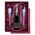 Buy & Send Balfour Leslies Reserve Brut English Sparkling 75cl in Red Luxury Presentation Set With Flutes