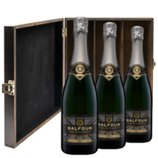 Buy & Send Balfour Leslies Reserve Brut English Sparkling 75cl Treble Elm Wood Gift Boxed (3x75cl)