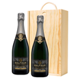 Buy & Send Balfour Leslies Reserve Brut English Sparkling 75cl Double Pine Wooden Gift Boxed (2x75cl)