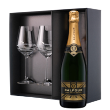 Buy & Send Balfour Leslies Reserve Gold English Sparkling 75cl And Diamante Venezia Glasses Gift Box Set