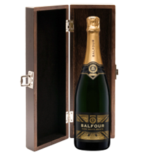 Buy & Send Balfour Leslies Reserve Gold English Sparkling 75cl in Elm Wood Gift Box