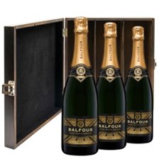 Buy & Send Balfour Leslies Reserve Gold English Sparkling 75cl Treble Elm Wood Gift Boxed (3x75cl)