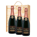 Buy & Send Balfour Leslies Reserve Rose English Sparkling 75cl Treble Pine Wooden Gift Boxed (3x75cl)