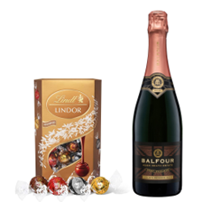 Buy & Send Balfour Leslies Reserve Rose English Sparkling 75cl With Lindt Lindor Assorted Truffles 200g