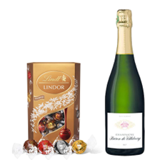 Buy & Send Baron De Villeboerg Brut Champagne 75cl With Lindt Lindor Assorted Truffles 200g