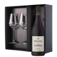 Buy & Send Bergsig Estate Pinotage 75cl Red Wine And Diamante Venezia Glasses Gift Box Set