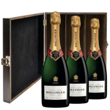 Buy & Send Bollinger Brut Special Cuvee Champagne 75cl Treble Elm Wood Gift Boxed (3x75cl)