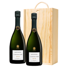 Buy & Send Bollinger Grande Annee 2015 Vintage 75cl Double Pine Wooden Gift Boxed (2x75cl)