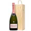 Buy & Send Bollinger Rose Champagne 75cl In Pine Wooden Gift Box