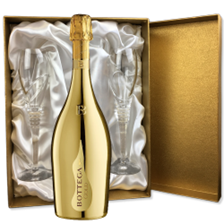 Buy & Send Bottega Gold Prosecco 75cl in Gold Luxury Presentation Set With Flutes