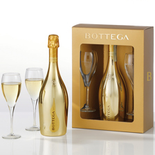 prosecco and 2 glasses gift set