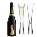 Buy & Send Bottega Vino dei Poeti Prosecco 75cl with LSA Moya Flutes