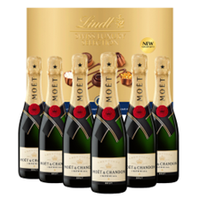 Buy & Send Case of 6 Half Bottle Of Moet and Chandon Brut Champagne 37.5cl with Lindt Chocolates 193g