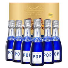 Buy & Send Case of 6 Mini Pommery POP Champagne 20cl with Lindt Chocolates 193g