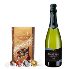 Buy & Send Castell Llord Brut Cava 75cl With Lindt Lindor Assorted Truffles 200g