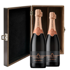 Buy & Send Chapel Down Grand Reserve Brut English Sparkling 75cl Double Elm Wood Gift Boxed (2x75cl)