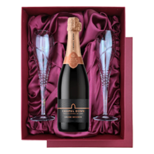 Buy & Send Chapel Down Grand Reserve Brut English Sparkling 75cl in Red Luxury Presentation Set With Flutes