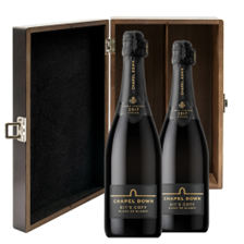 Buy & Send Chapel Down Kits Coty Blanc de Blancs 2017 Vintage English Sparkling 75cl Double Elm Wood Gift Boxed (2x75cl)